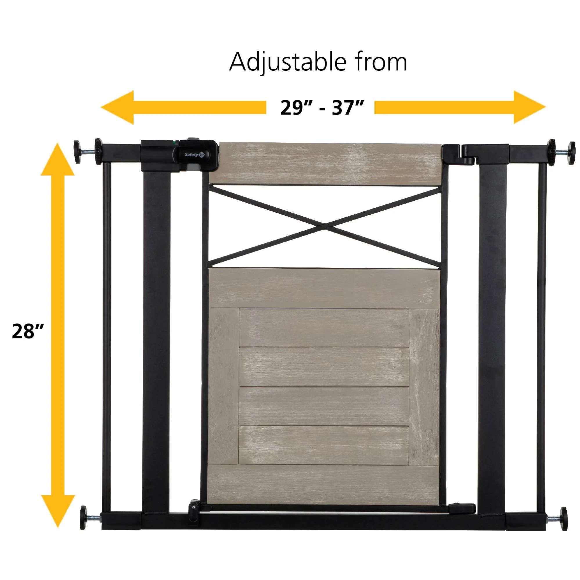Easy Install Modern Farmhouse Baby Gate (Grey) - Image 5
