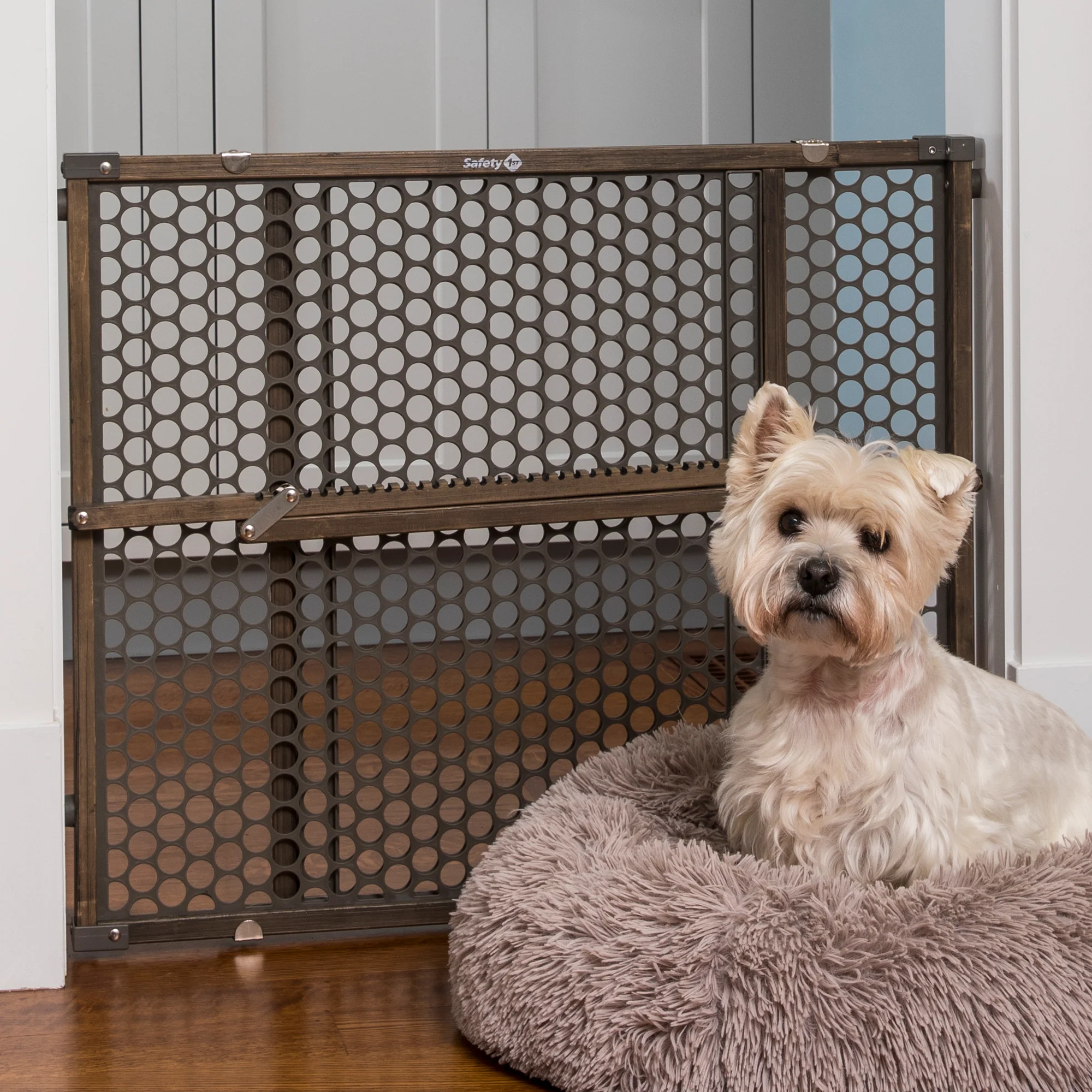 Vintage Grey Wood Doorway Security Baby Gate - Image 3